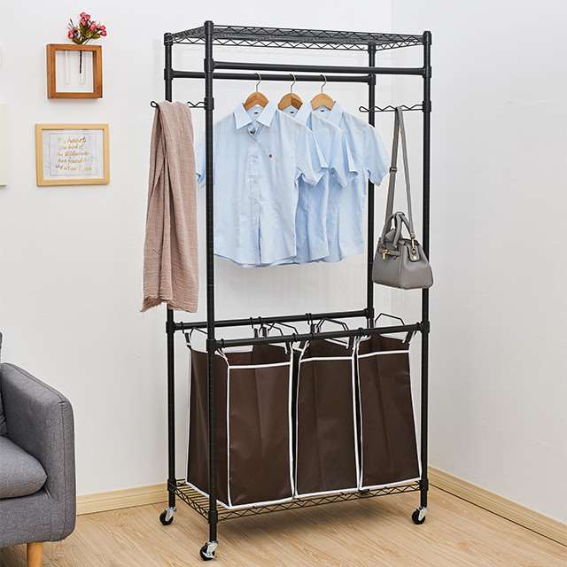 Commercial Grade Heavy Duty Clothes Rack Hanging Rolling Garment Rack