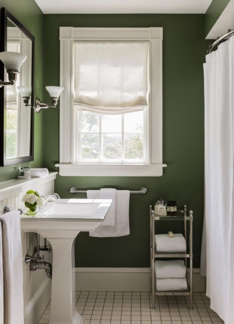 55 Farmhouse Bathroom Ideas for Small Space ROUNDECOR Green