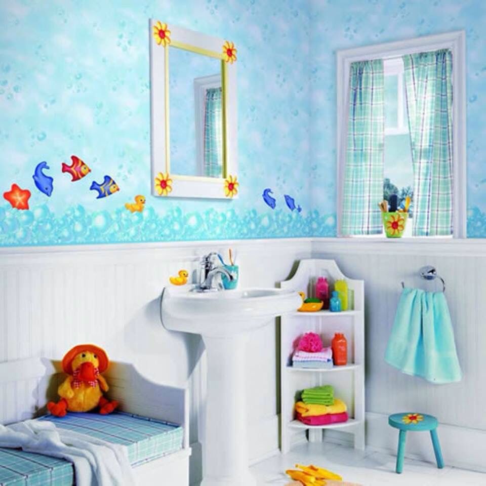 Colorful and Whimsical Kid's Bathroom.6 Kids bathroom themes, Kid