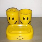 Retro Smiley Face Bathroom Set,3 Pc Set,Smiley Face Vanity Set,Smiley