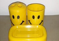 Retro Smiley Face Bathroom Set,3 Pc Set,Smiley Face Vanity Set,Smiley