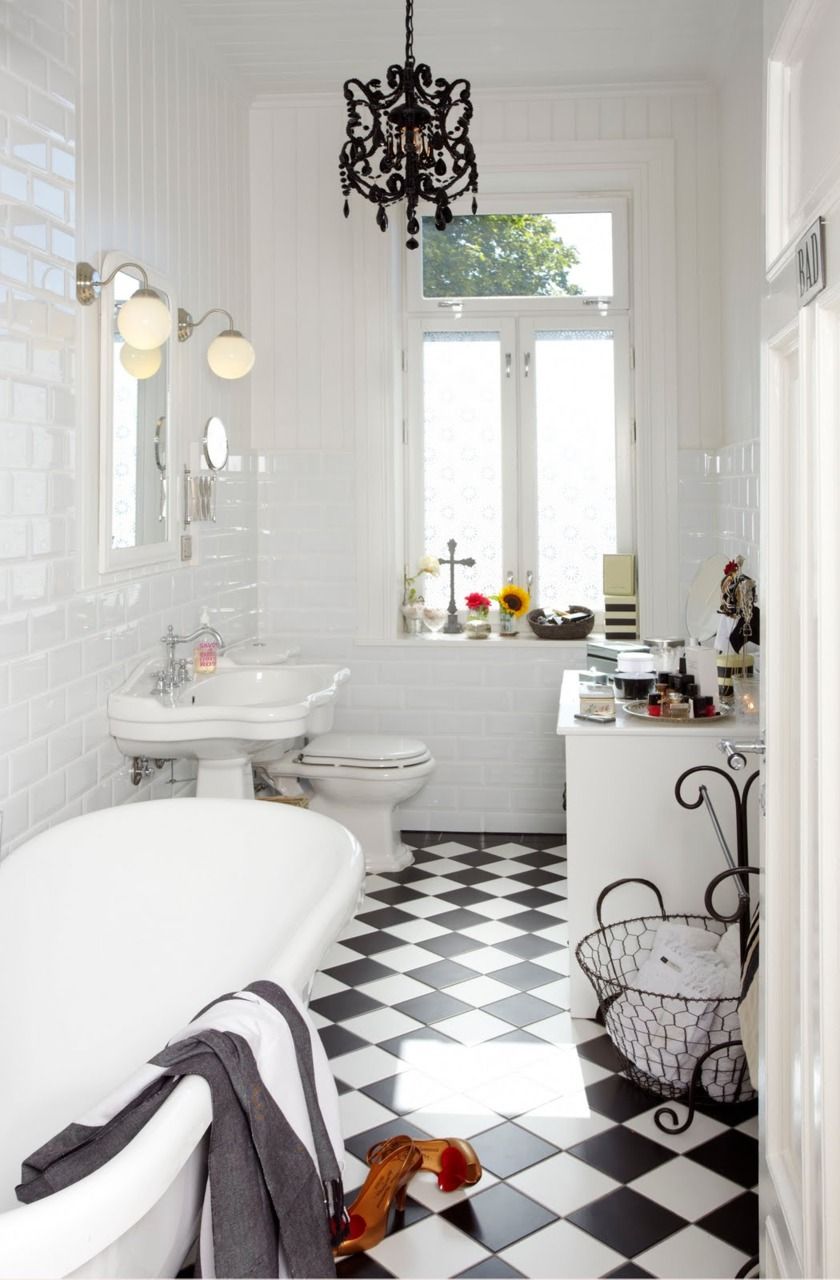 30 Vintage and Grandiose Checkered Bathrooms Bathroom Interior