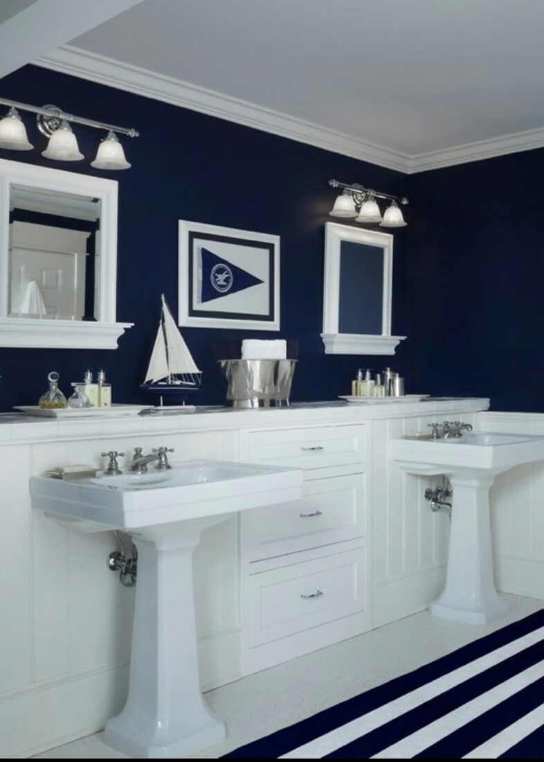 30+ Navy Blue Nautical Bathroom Decor