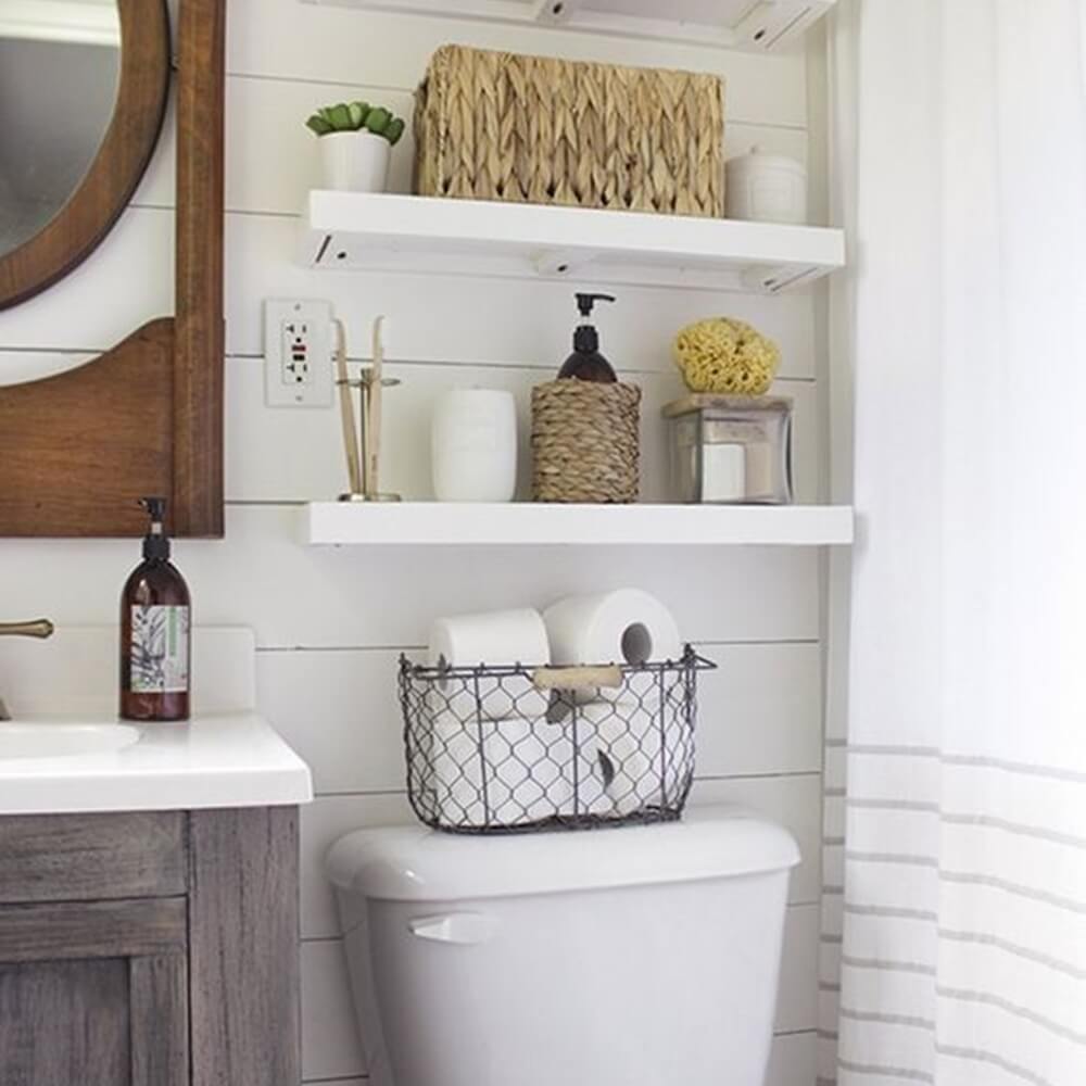 20+ Small and Creative Bathroom Shelf Ideas and Designs For 2020