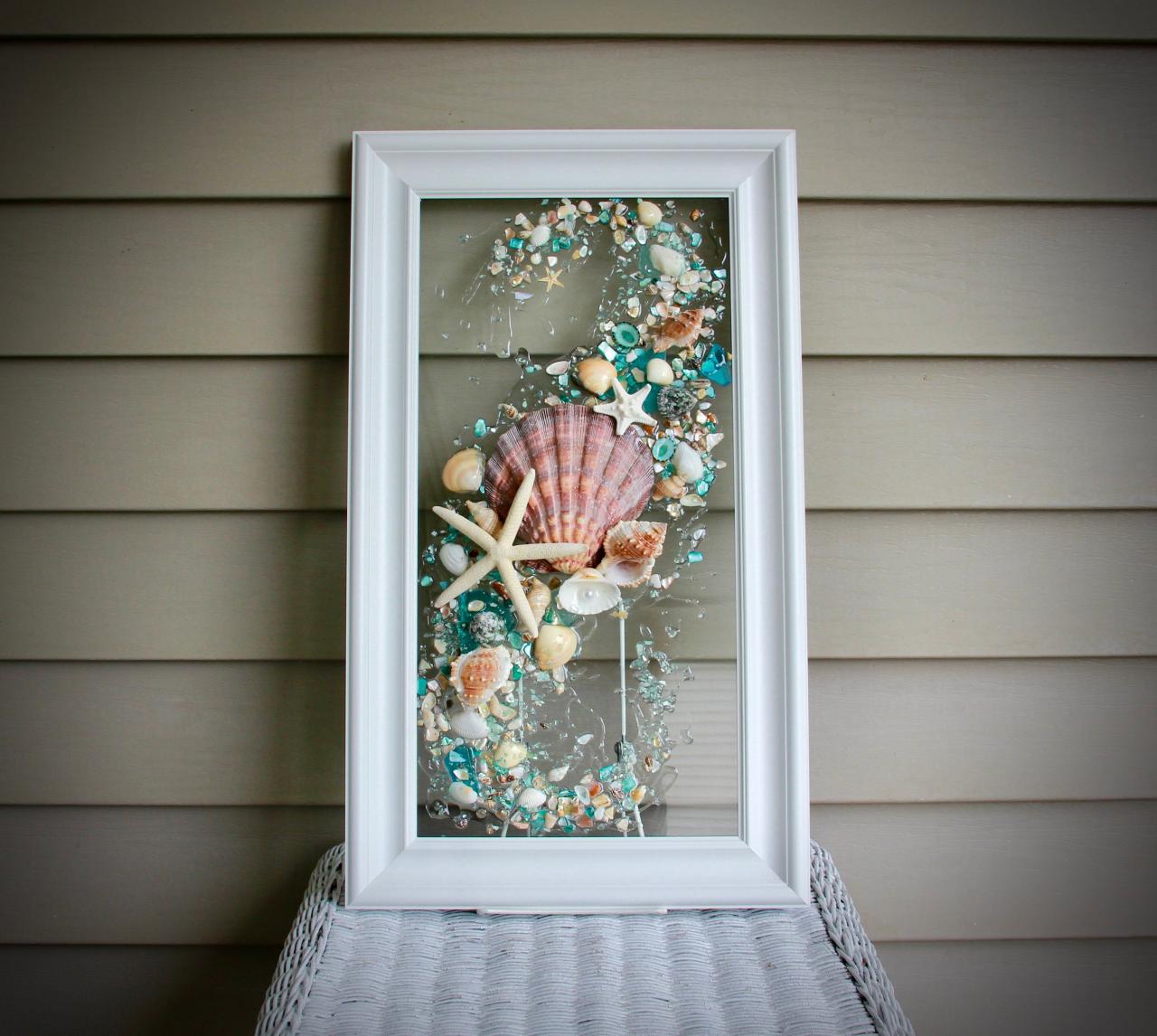 Seashell Wall Art for Nautical bathroom Beach Home Decor Wall Etsy