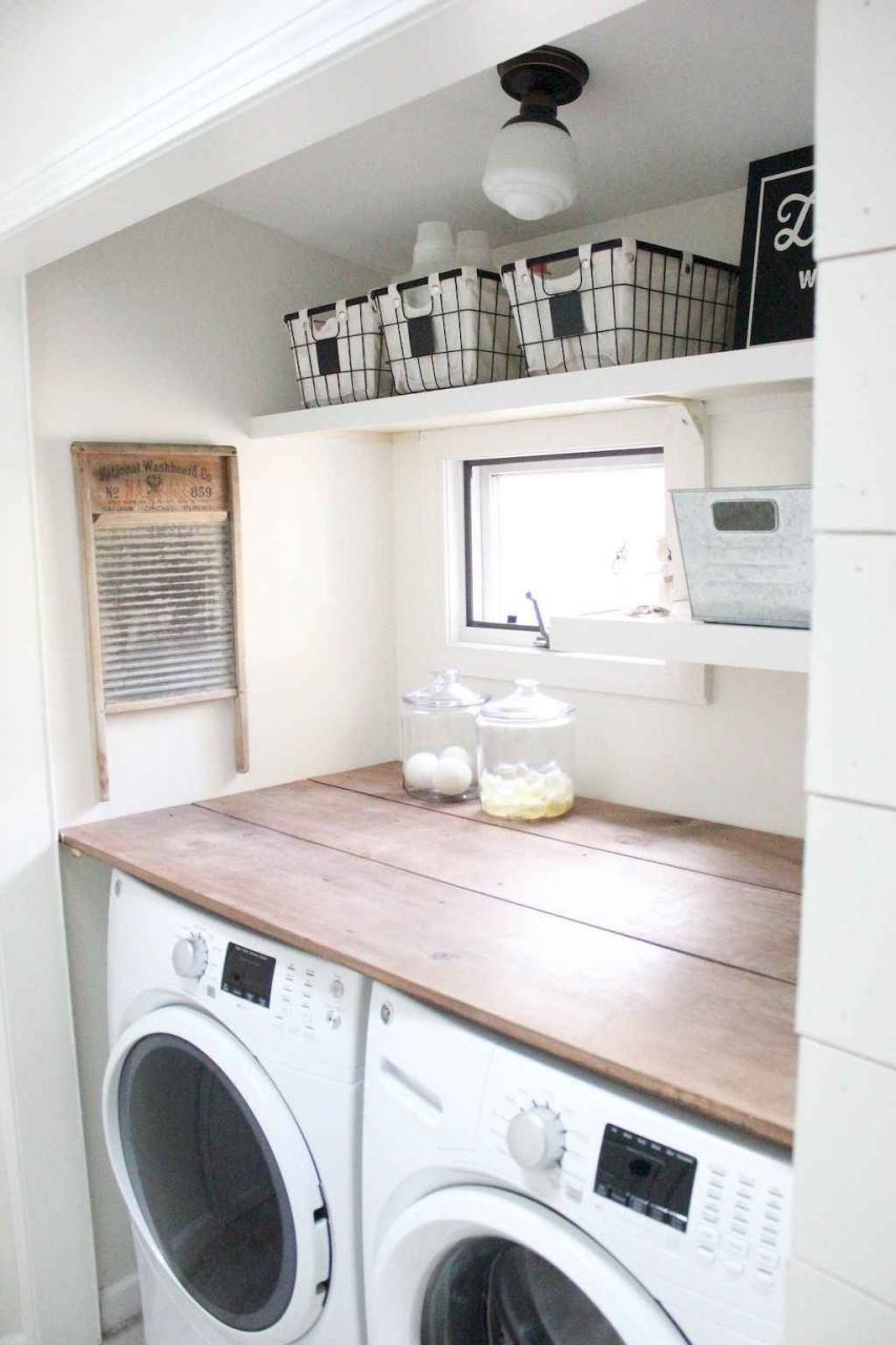 55 DIY Laundry Room Storage Shelves Ideas Farmhouse