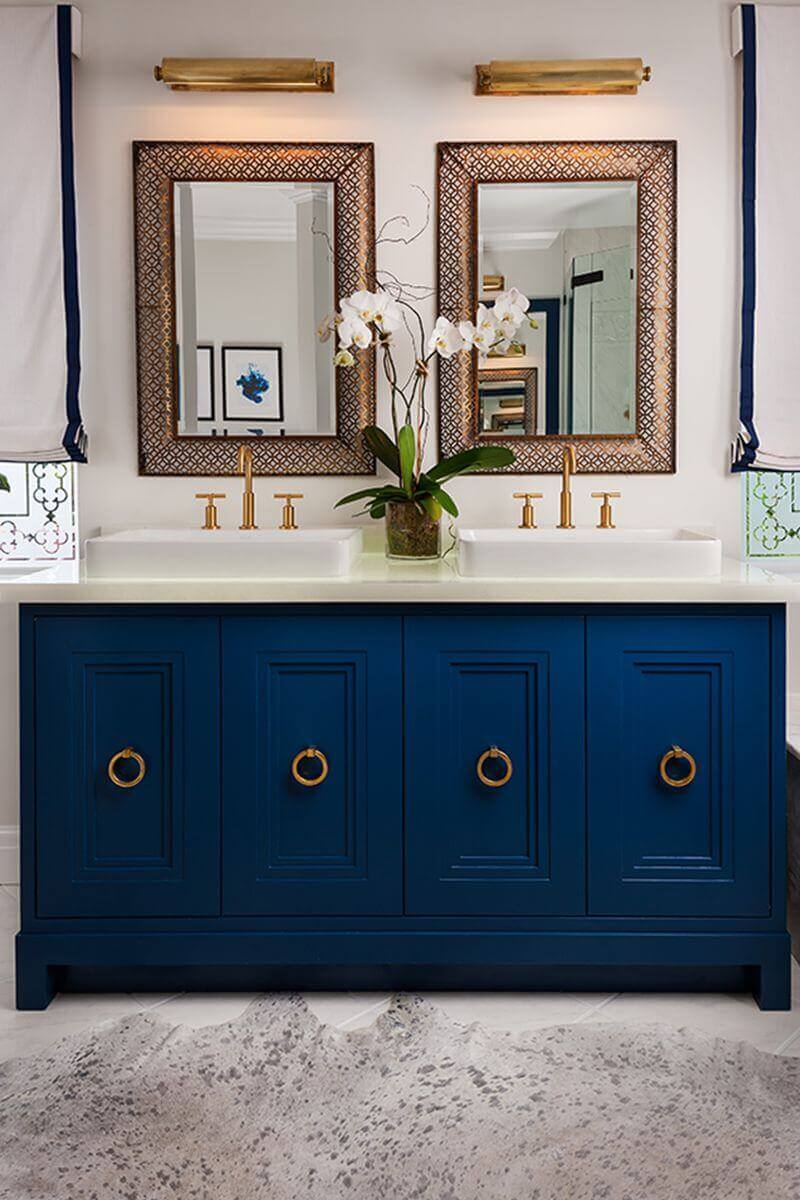 Blue Vanity Bathroom / Navy Blue Bath Vanity and Drawers