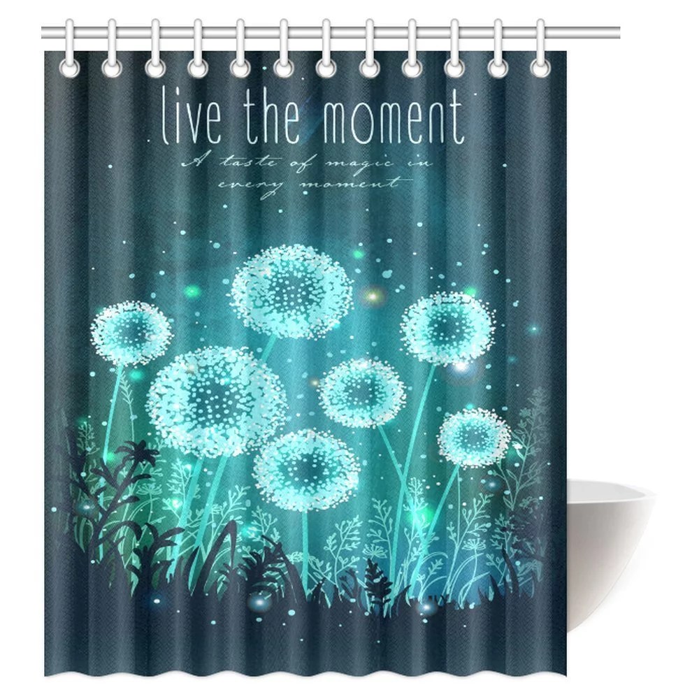 MYPOP Dandelion Shower Curtain, Amazing Dandelions with Magical Lights