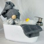Bathtub Gnome Cute Grey Bathroom Decor. Bathing Gnome Tub Etsy Gray