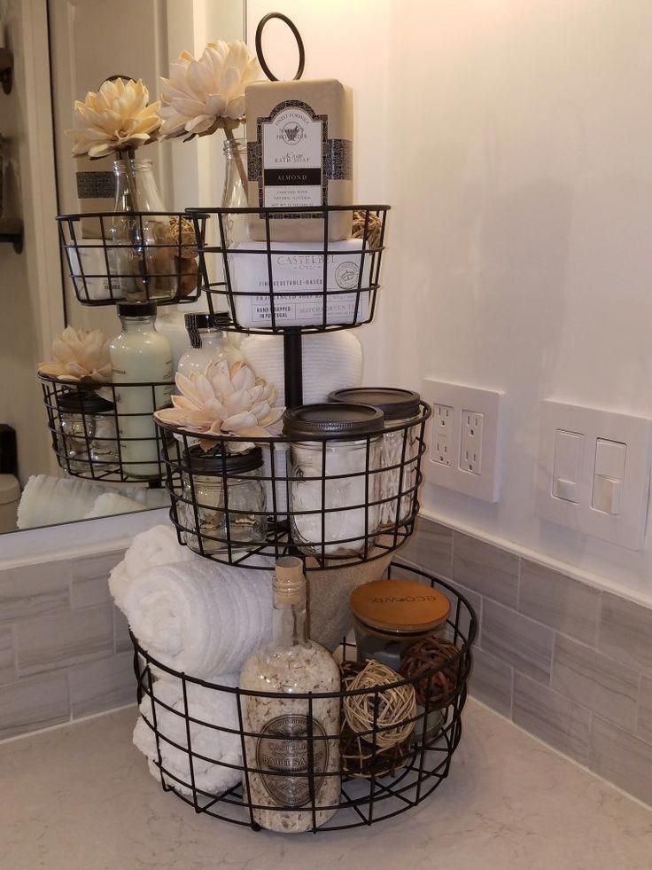 Tangled Tiered Basket in 2020 Small bathroom decor, Farmhouse