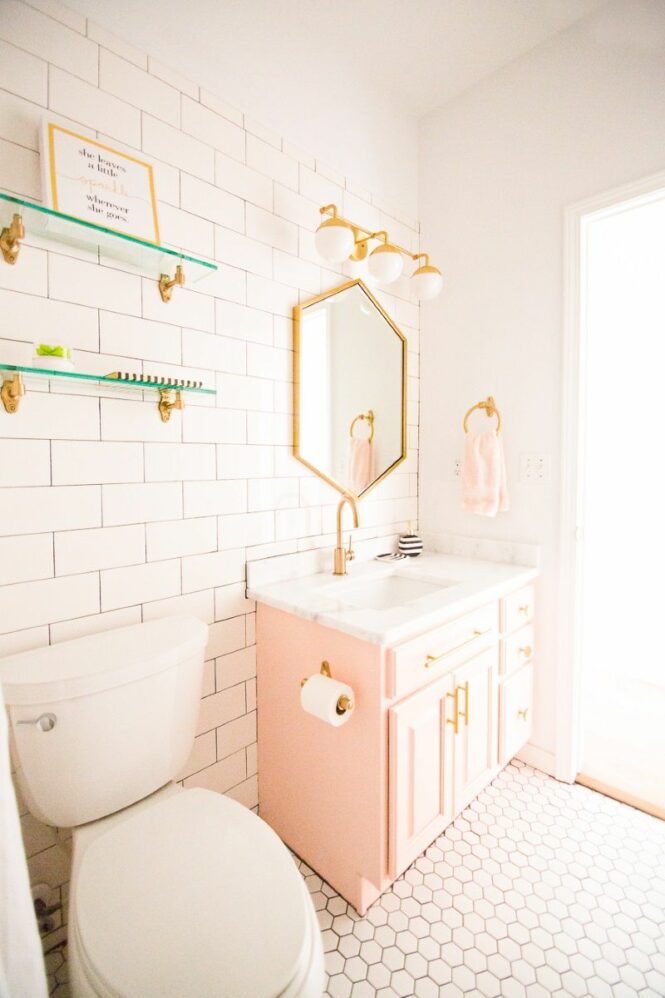 Bathroom Décor + Shower Accessories Pink And Brown Bathroom Ideas