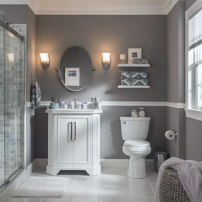 20+ Inspiration Bathroom Interior Design for Gray Color Lovers Small