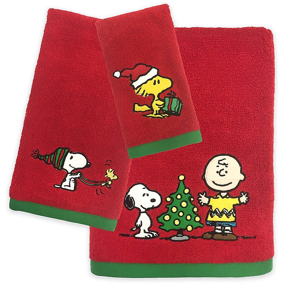 Peanuts Holiday Hand Towel Multi Christmas hand towels, Charlie brown