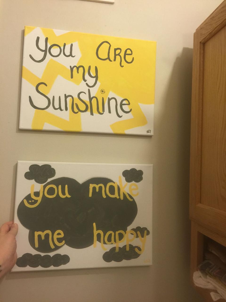 You are my sunshine bathroom paintings 💛😊🌞☁️ You are my sunshine, My