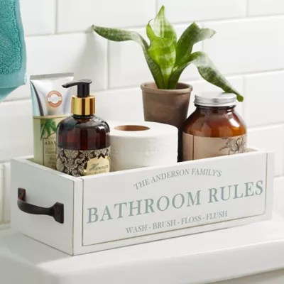 Family Market Personalized Decorative Bathroom Wood Storage Box Bed