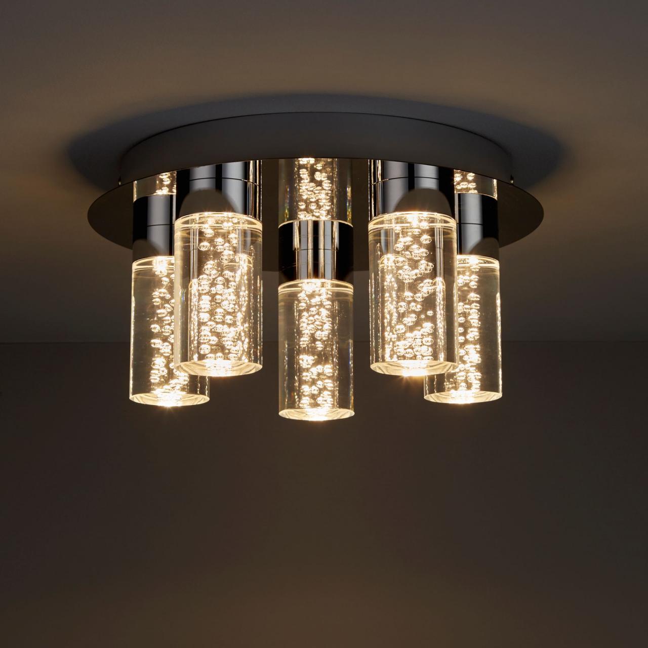 Hubble Chrome effect 5 Lamp Bathroom ceiling light Departments DIY