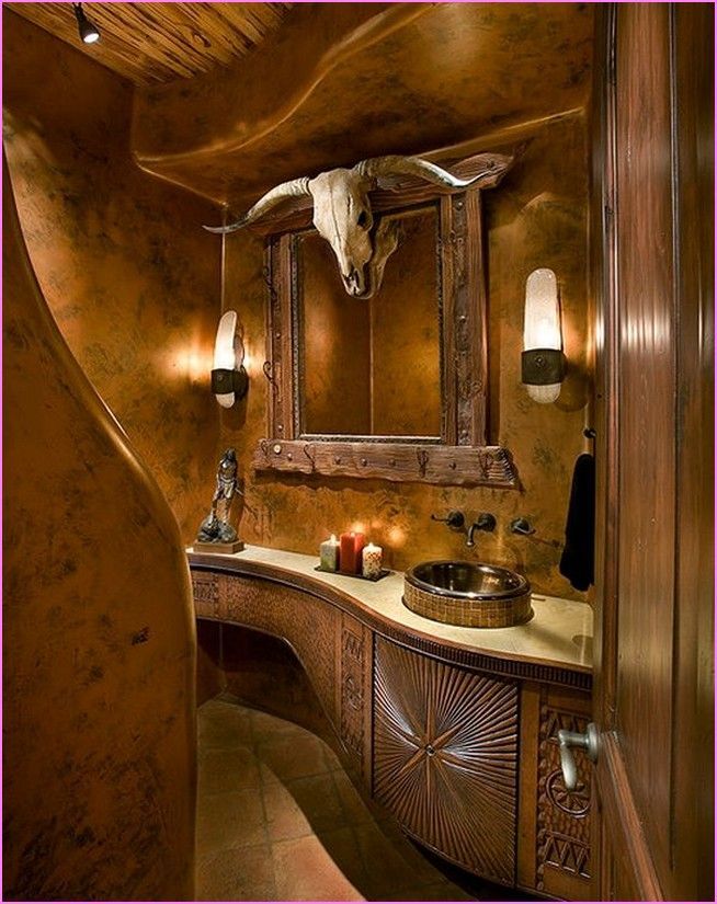 Image result for cowboy western interior design Bathroom Red, Country