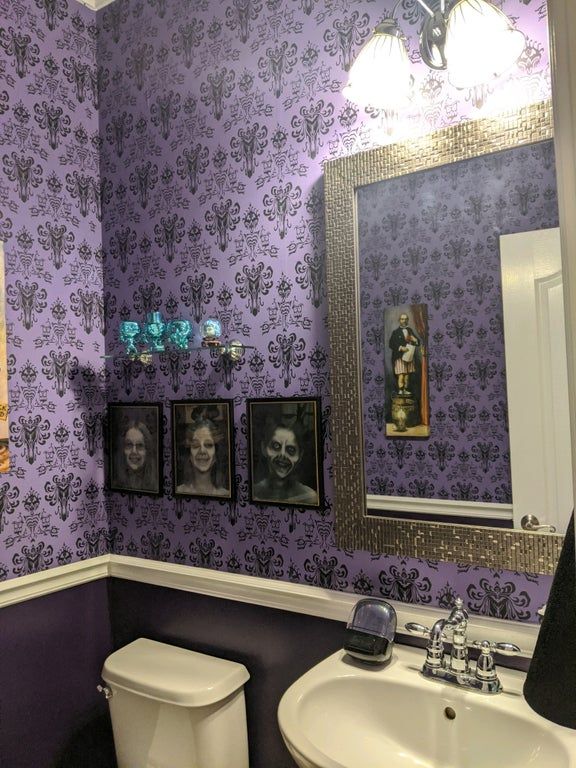 Haunted Mansion Bathroom my sister made! disney Mansion bathroom