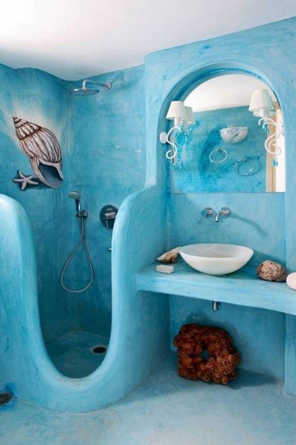 Ocean Bathroom Decor not sure why I like this but I do Ocean