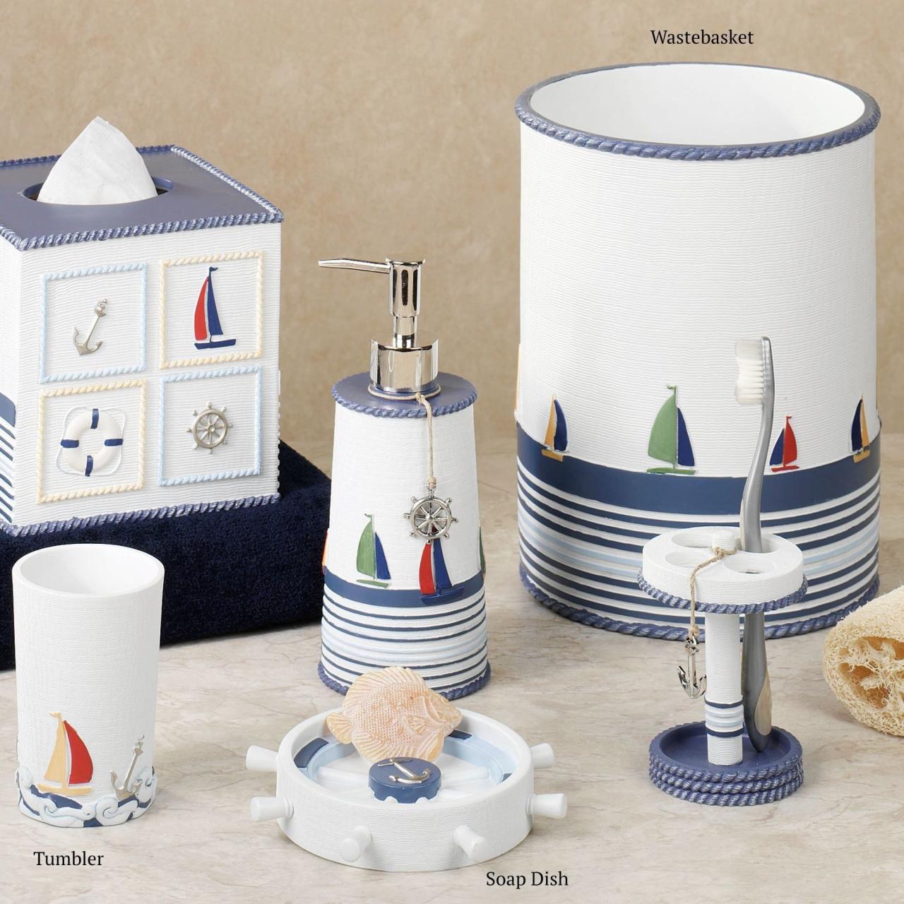 Lighthouse Bathroom Decor Nautical bathroom accessories, Nautical