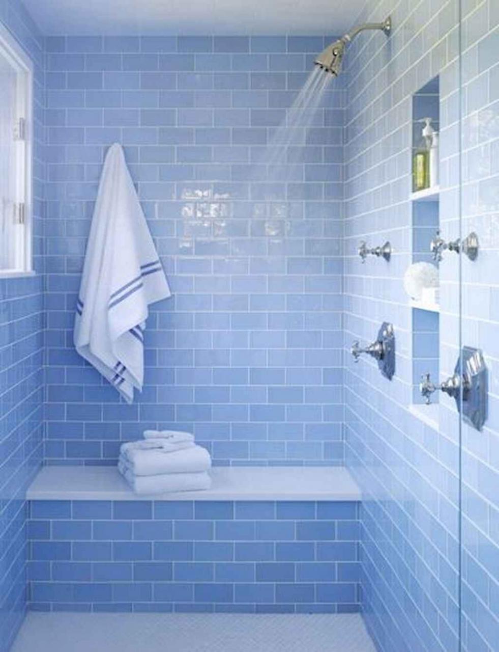 120 Colorfull Bathroom Remodel Ideas (54) Blue bathroom tile
