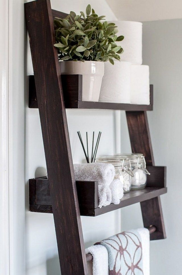 23 DIY Floating Shelves and Bathroom UpdateThese bathroom shelves are