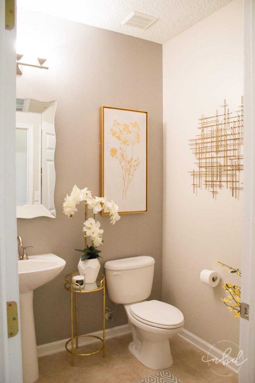 Elegant Half Bath on a Budget Devine Color Wallpaper Half bathroom