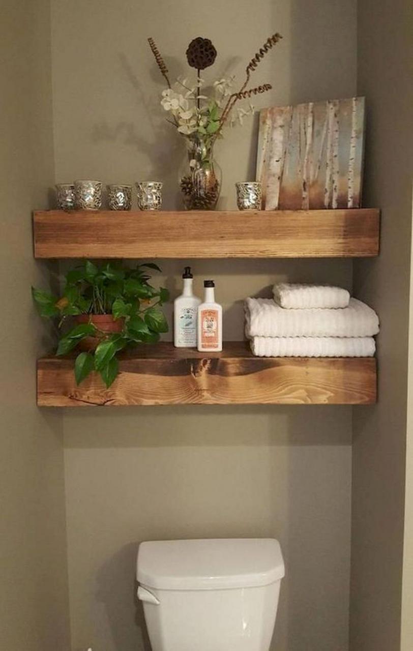 10 Simple and Cheap DIY Wooden Shelf Design Ideas For Your Bathroom