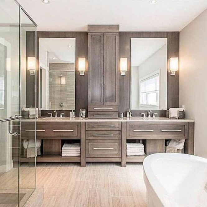 Double Vanity Bathroom Lighting in 2020 Bathroom interior, Bathrooms