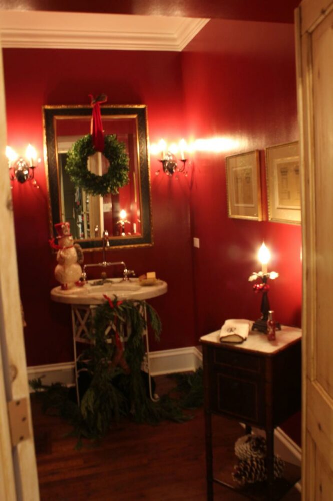 Christmas bathroom decor, Holiday wall