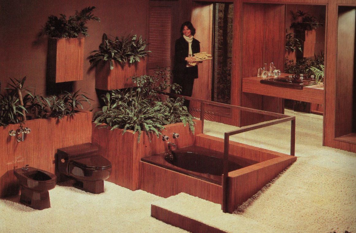 Groovy bathroom from, Homes of Today and Tomorrow. 60s Interior, Retro
