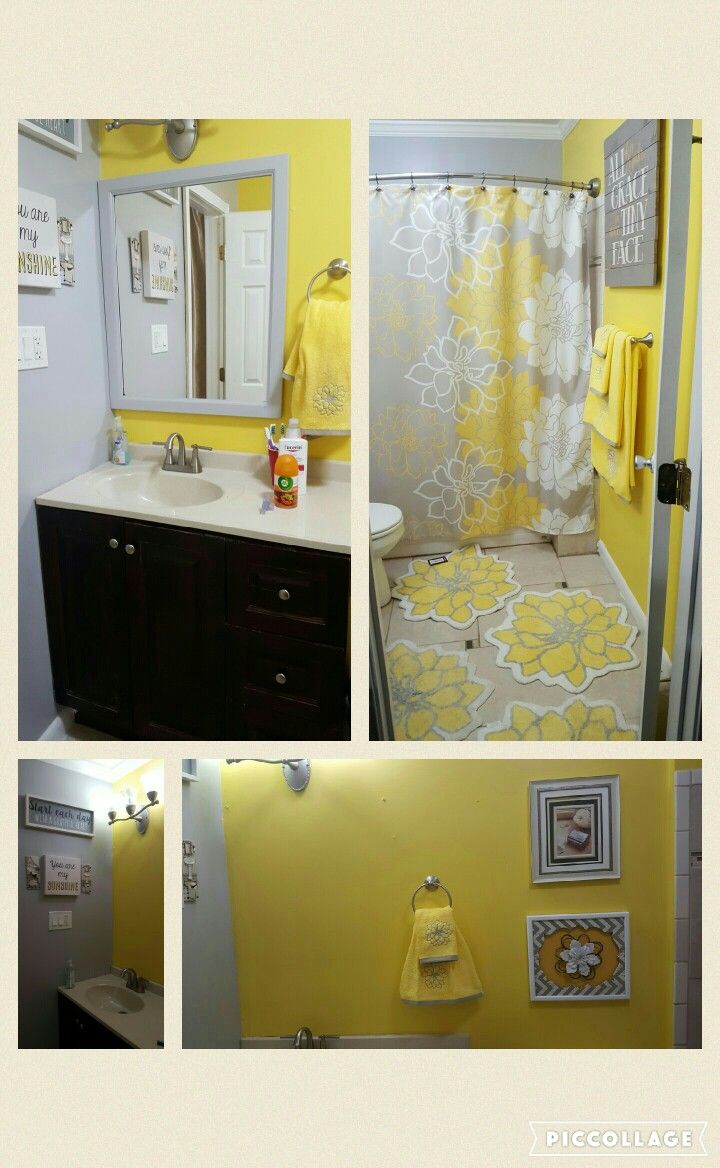 yellow and grey bathroom decor Gray bathroom decor, Grey bathrooms