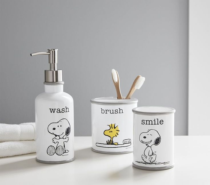 Snoopy Bathroom Accessories Set Bathroom accessory set, Kids bathroom