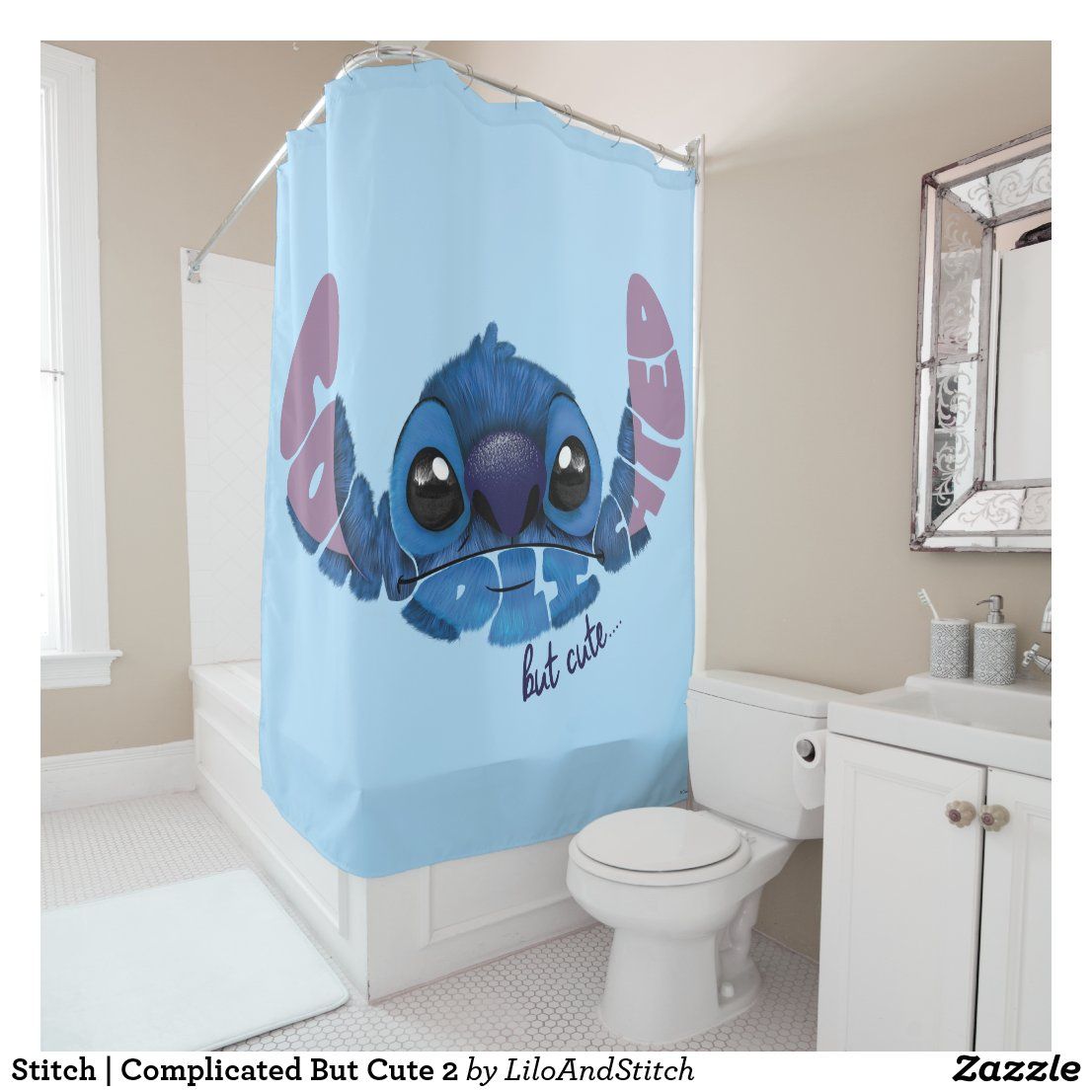 Stitch Complicated But Cute 2 Shower Curtain in 2020