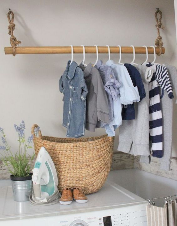 +21 Ideas to Laundry room hanging bar small spaces