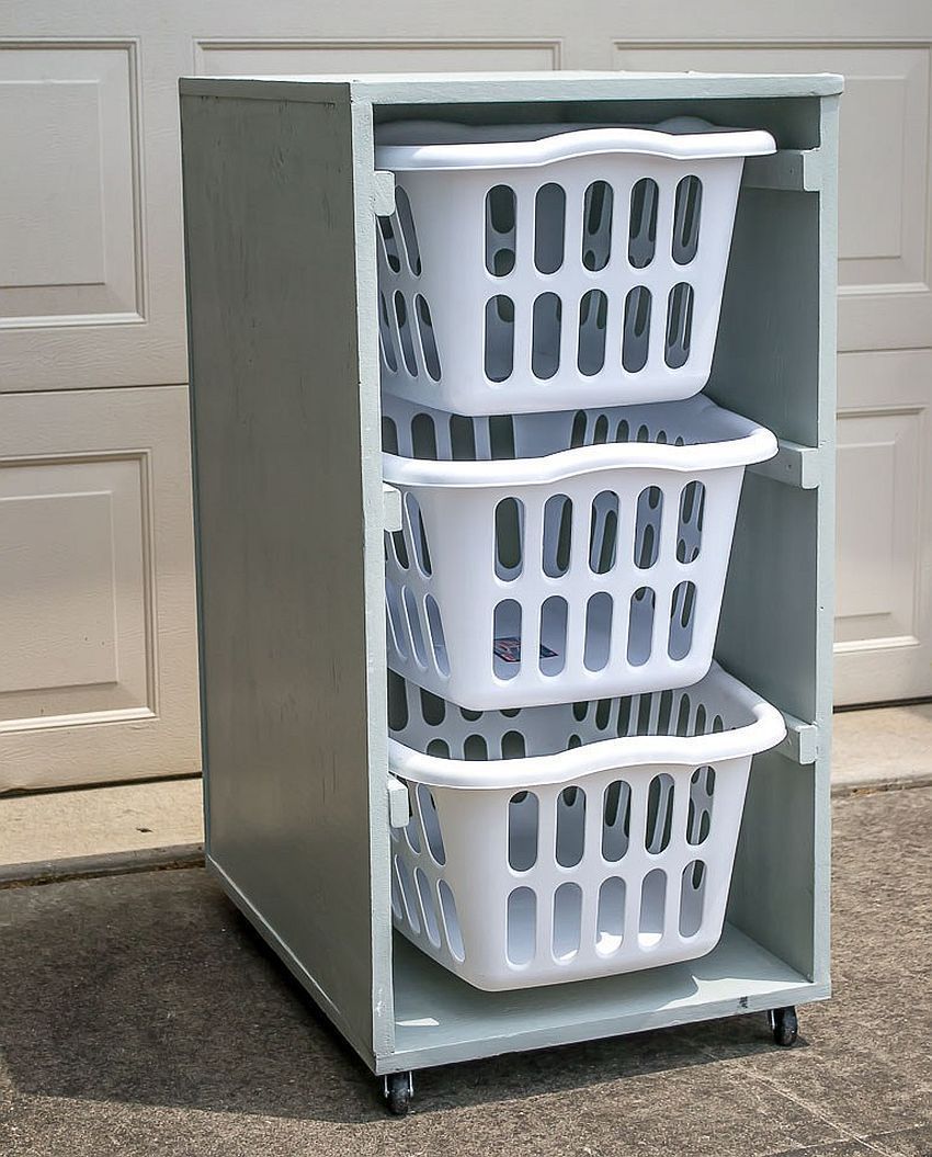 Spacesavvy DIY laundry basket dresser on wheels Laundry basket