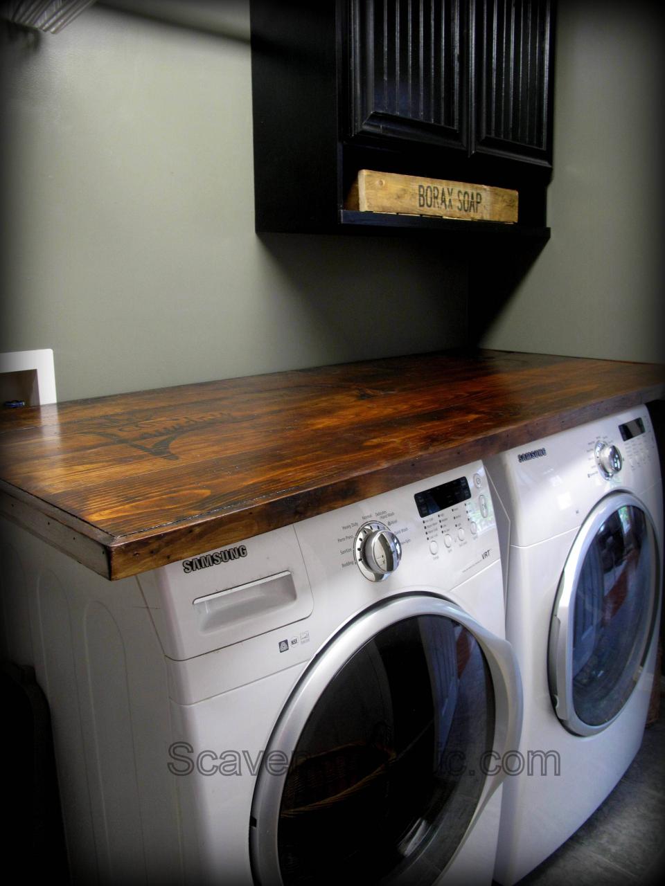 {how to} make your own laundry wood countertop Laundry Laundry room