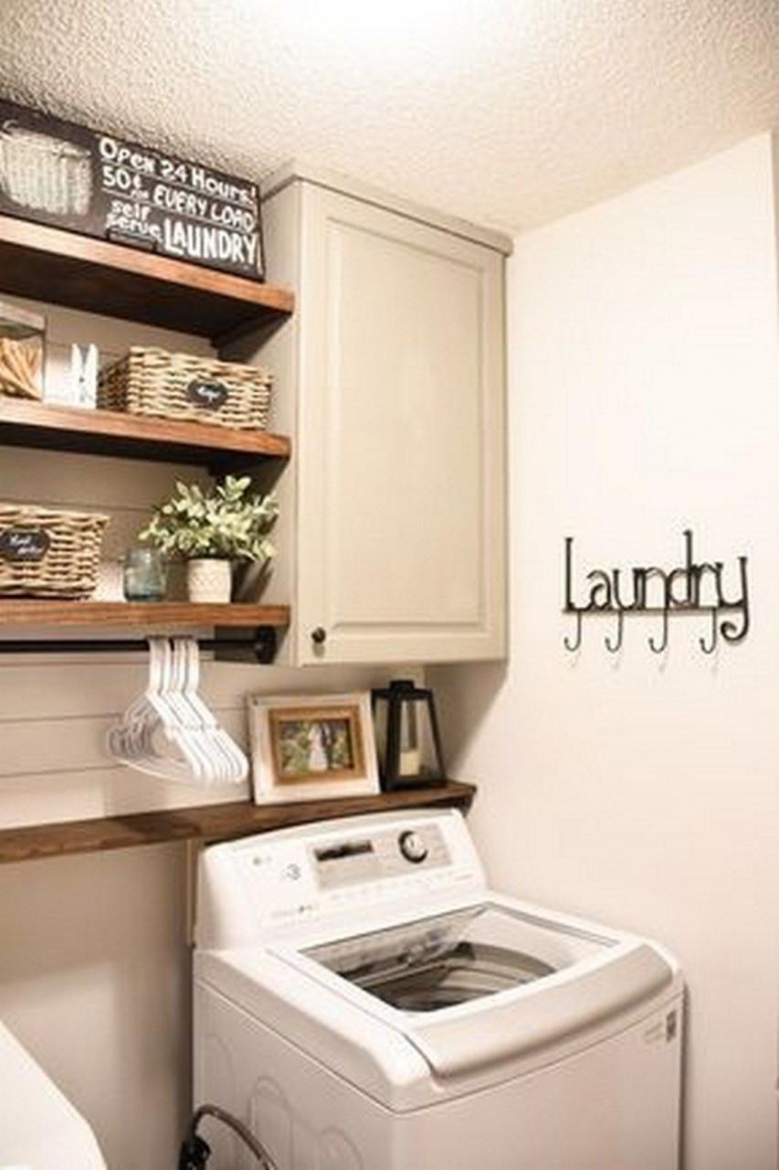 40 DIY Rustic Farmhouse Laundry Room Shelves Farmhouse Room Laundry