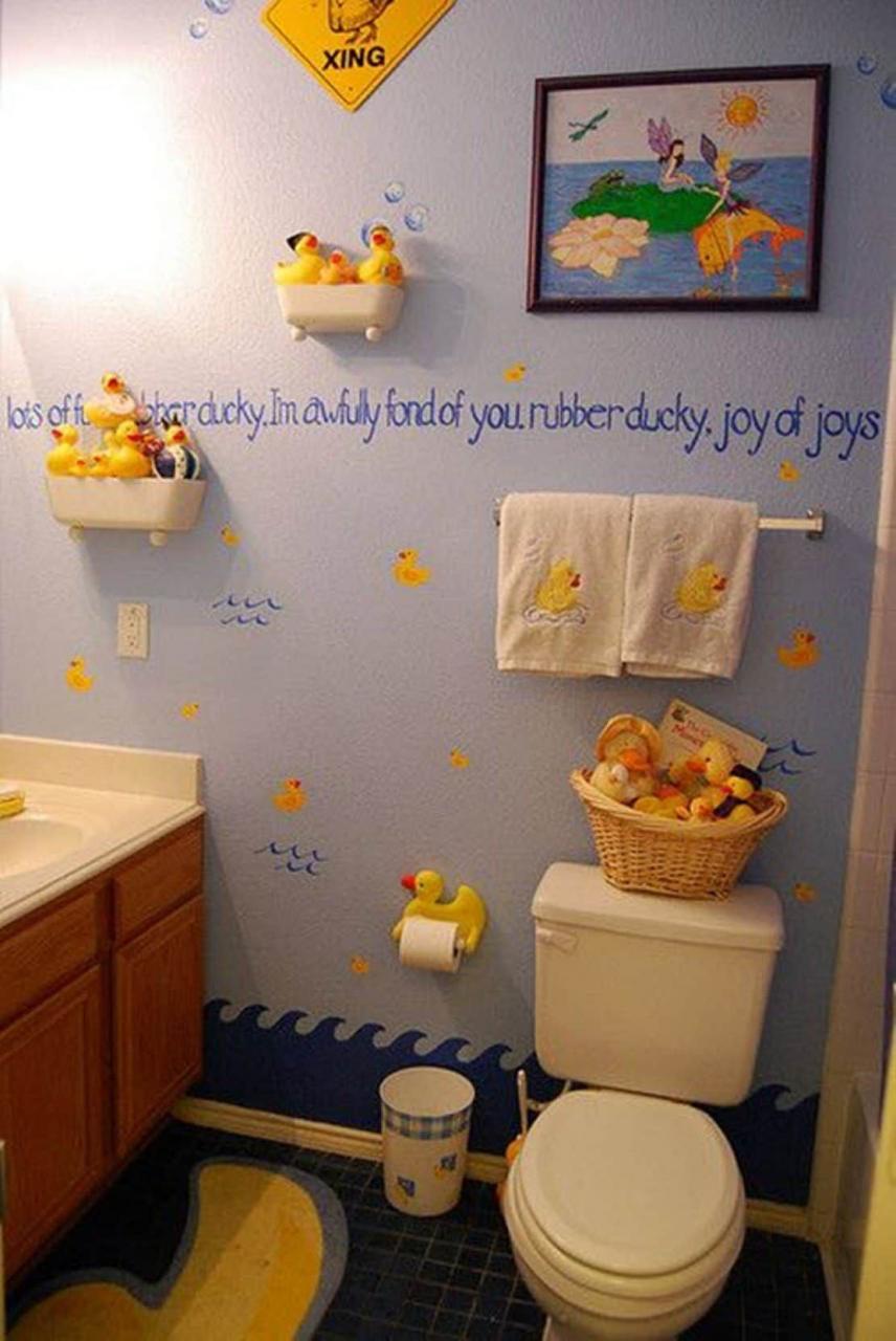 Bathroom With Rubber Duck Accessories And Murals Rubber Ducky Bathroom