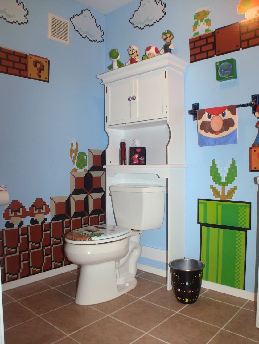 Real Mario fan.... (With images) Kids' bathroom, Boys bathroom