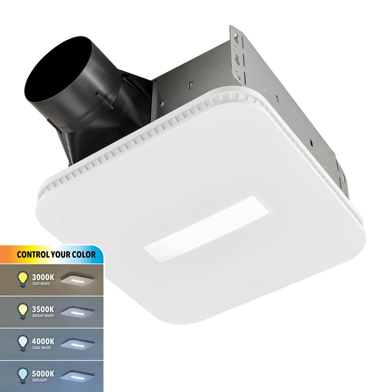 Broan Roomside/Flex 1Sone 110CFM White Lighted Bathroom Fan ENERGY