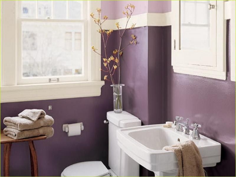 36 Best Grey Paint Colors for Bathroom Design Purple bathroom decor