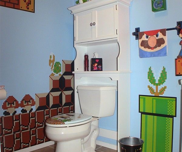 Gamer Bathroom is Flush with Pixel Art Amazing bathrooms, Kids