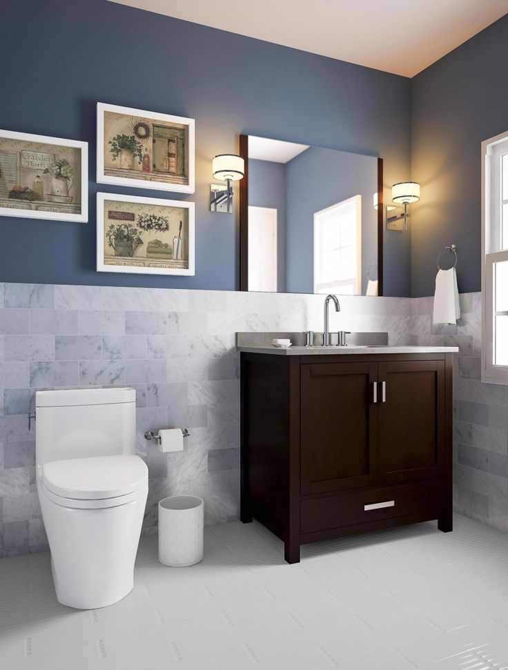 Navy Blue and Grey Bathroom Decor Blue bathroom walls, Navy blue