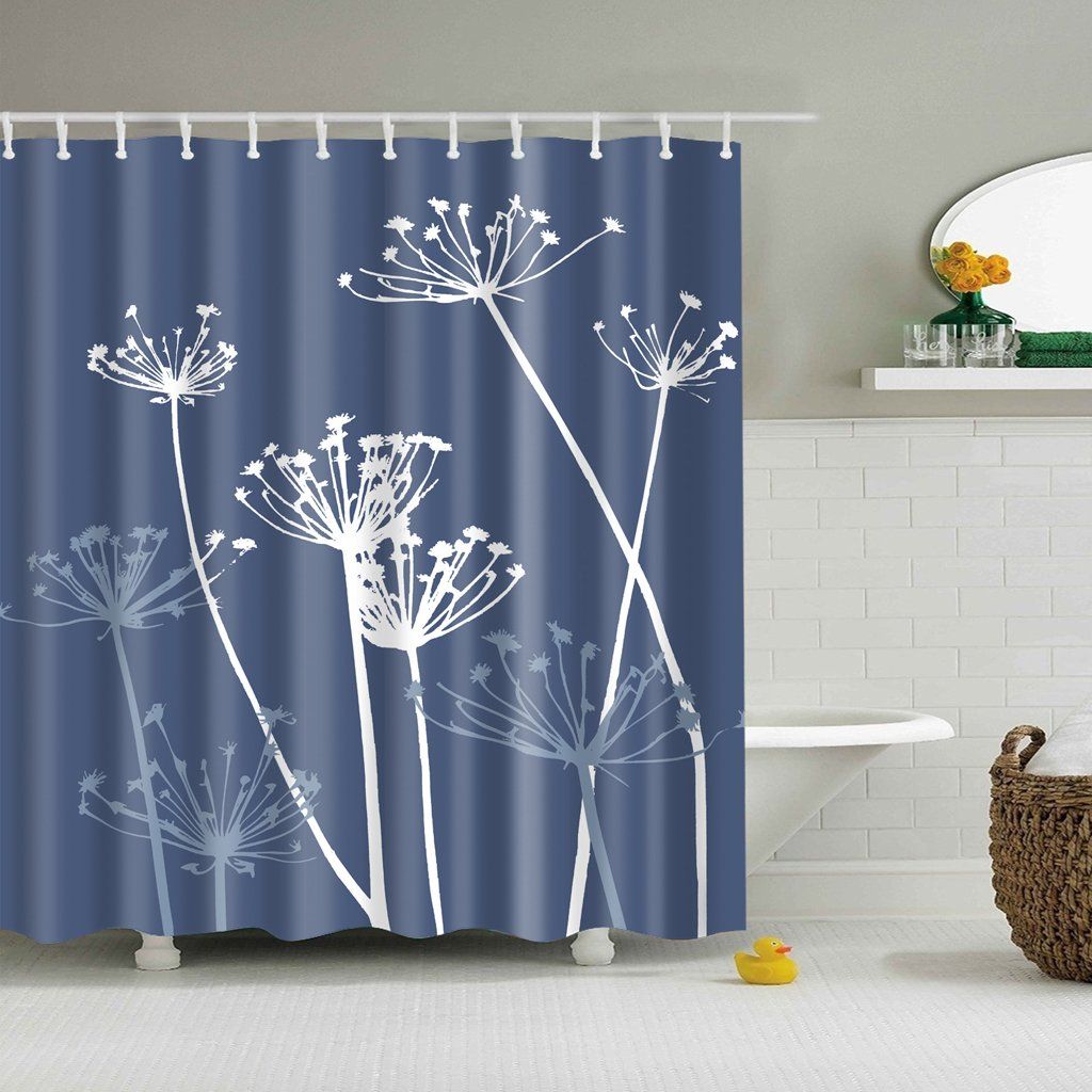 Elegance Thistle Dandelion Shower Curtain Fabric Nature Bathroom Decor