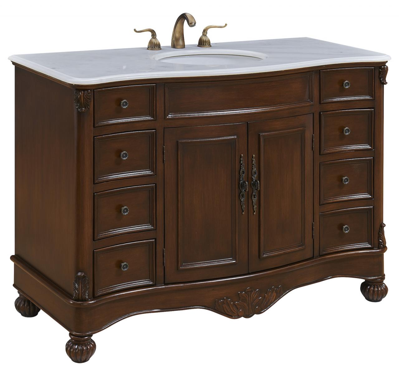 Elegant Decor 48" Single Bathroom Vanity Set In Teak Color VF1034 From