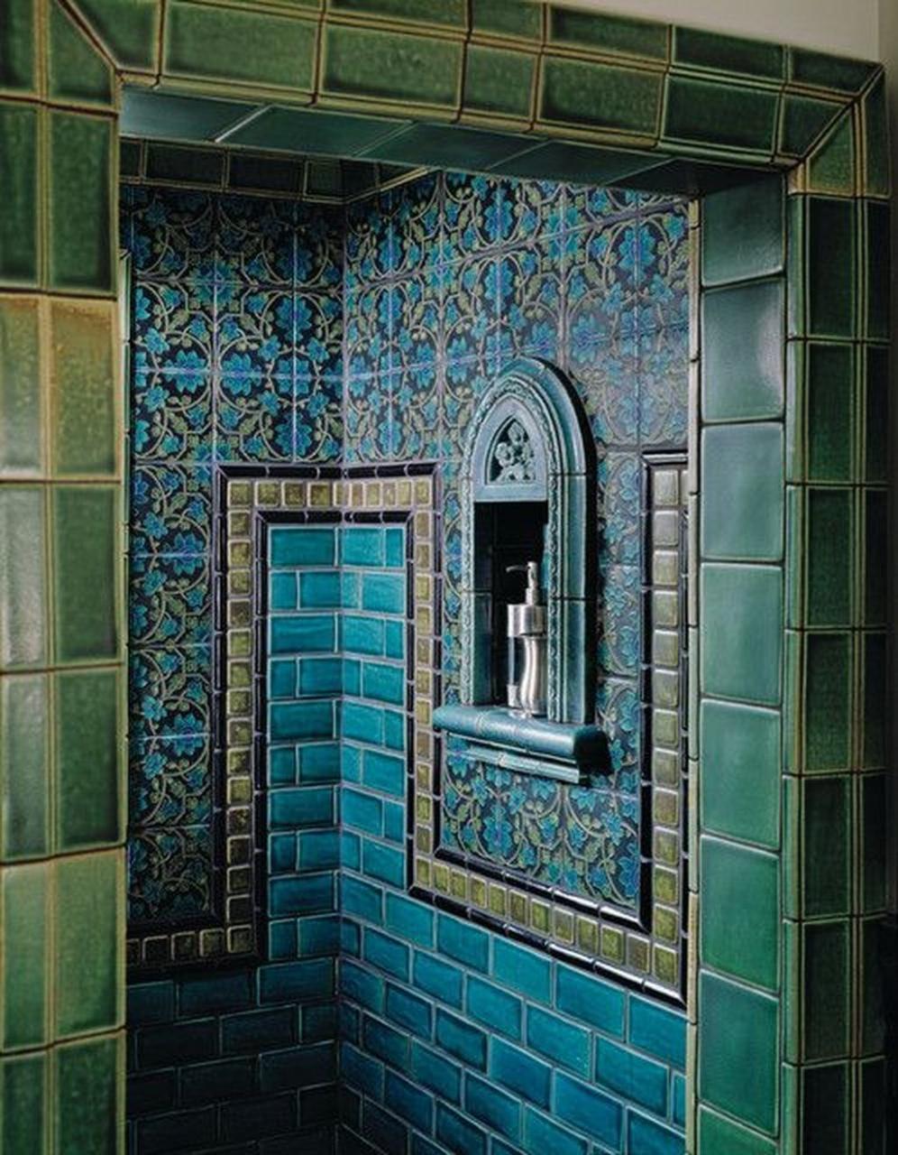 45 Stylish Emerald Green Bathroom Tile Designs Ideas bathroom 