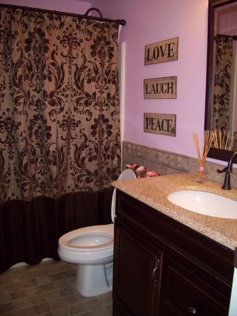 Pink and Brown Perfect Combination of Bathroom Design Ideas Brown