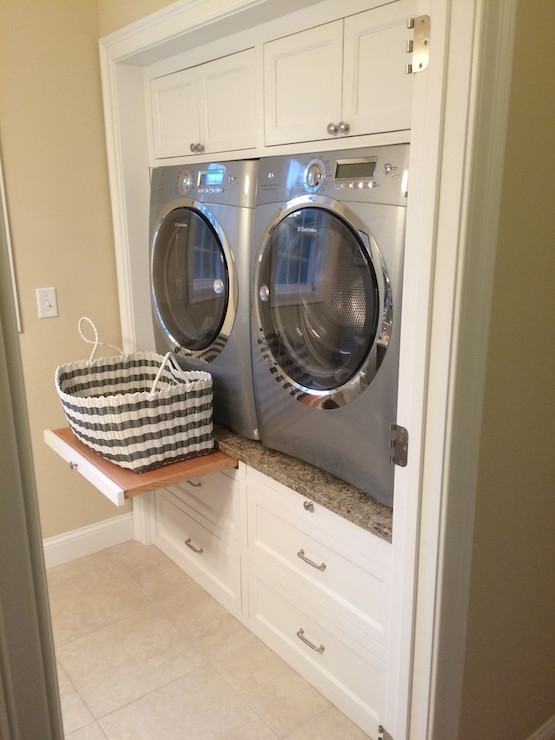 Enclosed Washer and Dryer Ideas Transitional Laundry Room