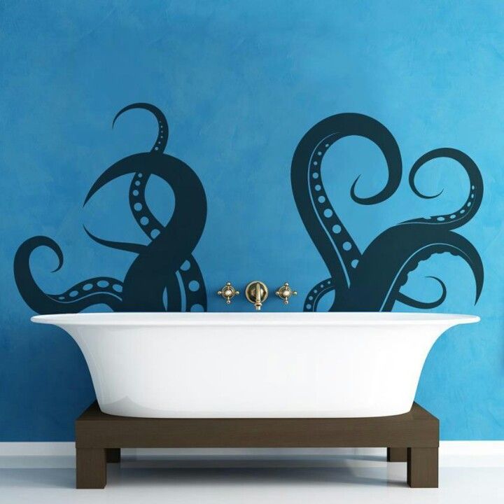 Kraken wall decal for a bathroom bathroom renovation Bathroom mural
